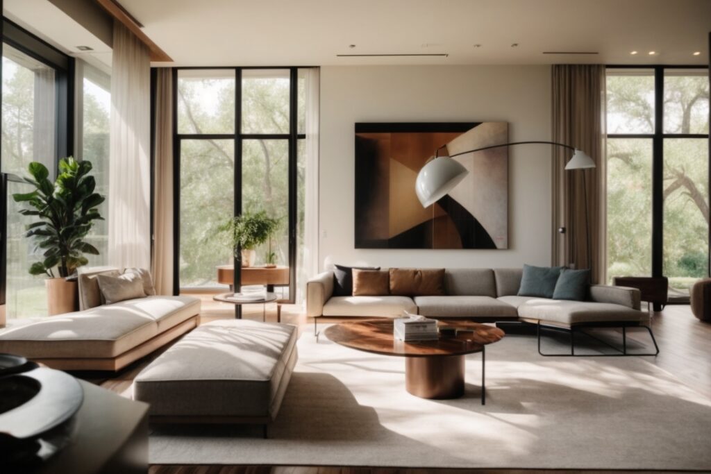 Dallas home interior with natural light filtering through premium window film