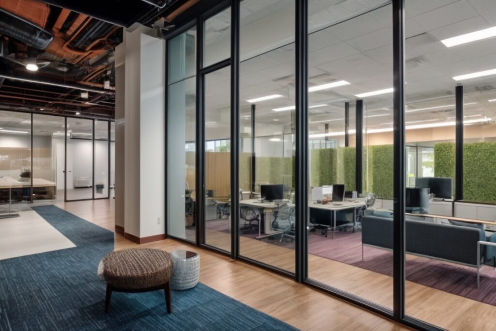 Dallas office with energy-efficient window film, reducing glare and energy consumption