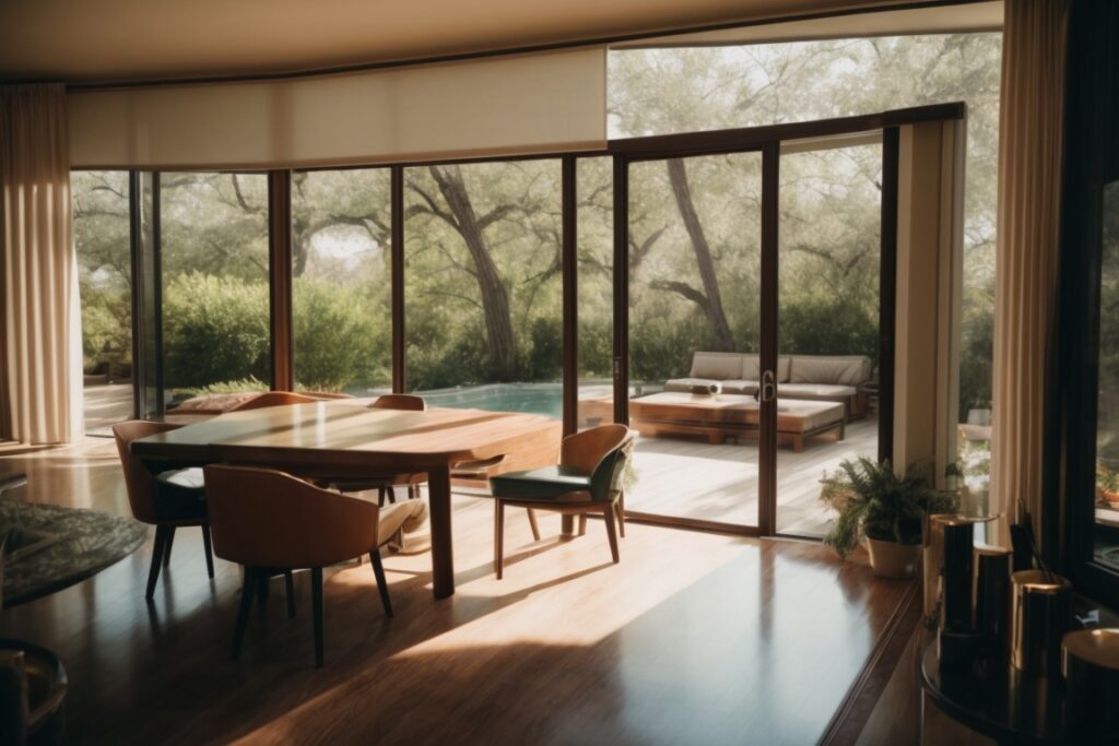 Dallas home with window tinting deflecting harsh sunlight