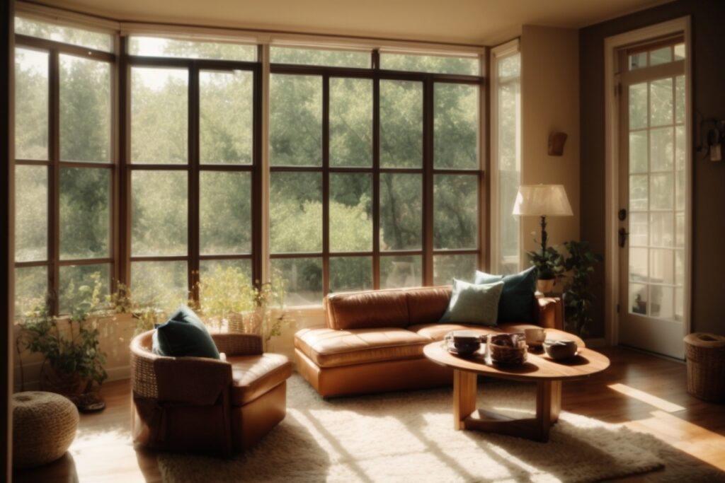 interior cozy home Dallas sunlight through opaque windows