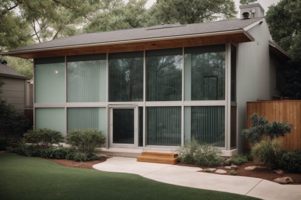 Dallas home exterior with opaque custom window film