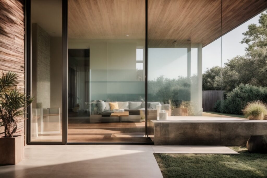 Modern Dallas home with frosted decorative window films